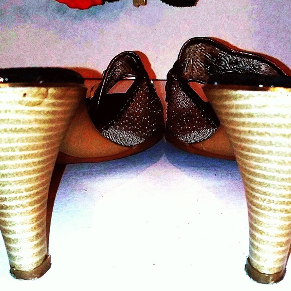 Dezario Italian Stacked Heel Mules Size 41 - Picture 13 of 13
